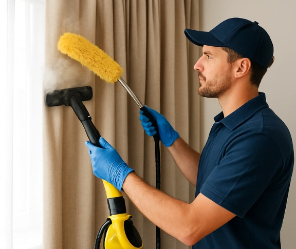 Trusted drapes cleaning technician Matty Curtain Cleaning karrabin QLD