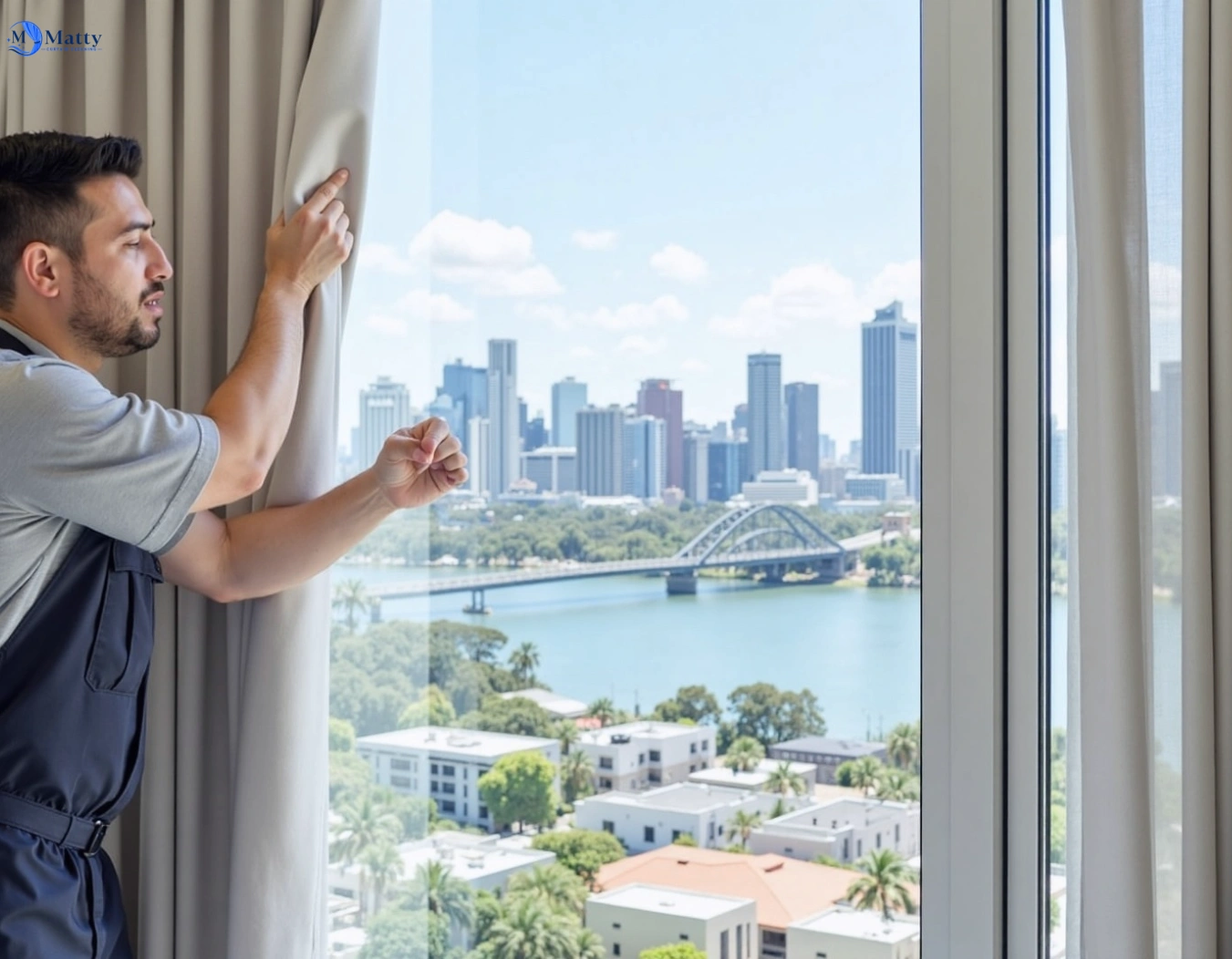 Professional curtain steam cleaning service karrabin QLD by Matty Curtain Cleaning